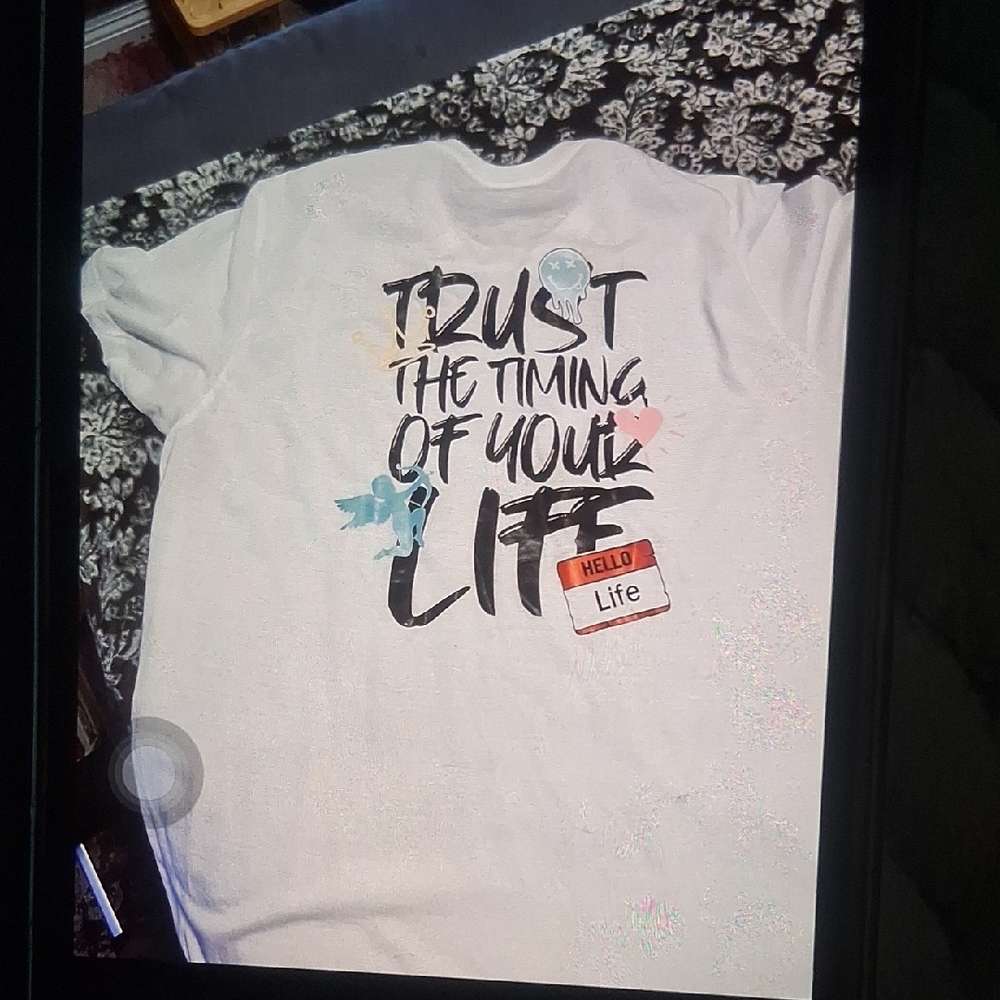 White Graphic Tee with Inspirational Quote